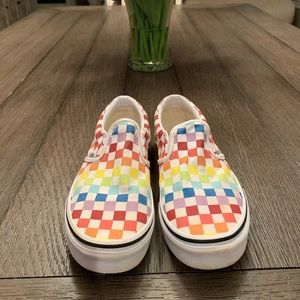 Van’s Rainbow checkerboard slip-on